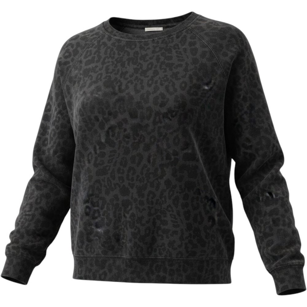 LNA Leopard Animal Print Sweatshirt Womens XL Loungewear Soft Minimalist Cozy